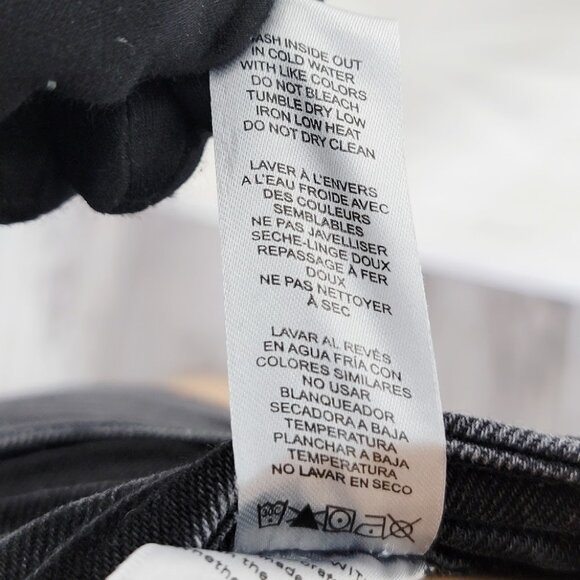 Good American Women's Black Dark Wash Good Legs Distressed Skinny Jeans Sz 4/27 - Picture 7 of 8